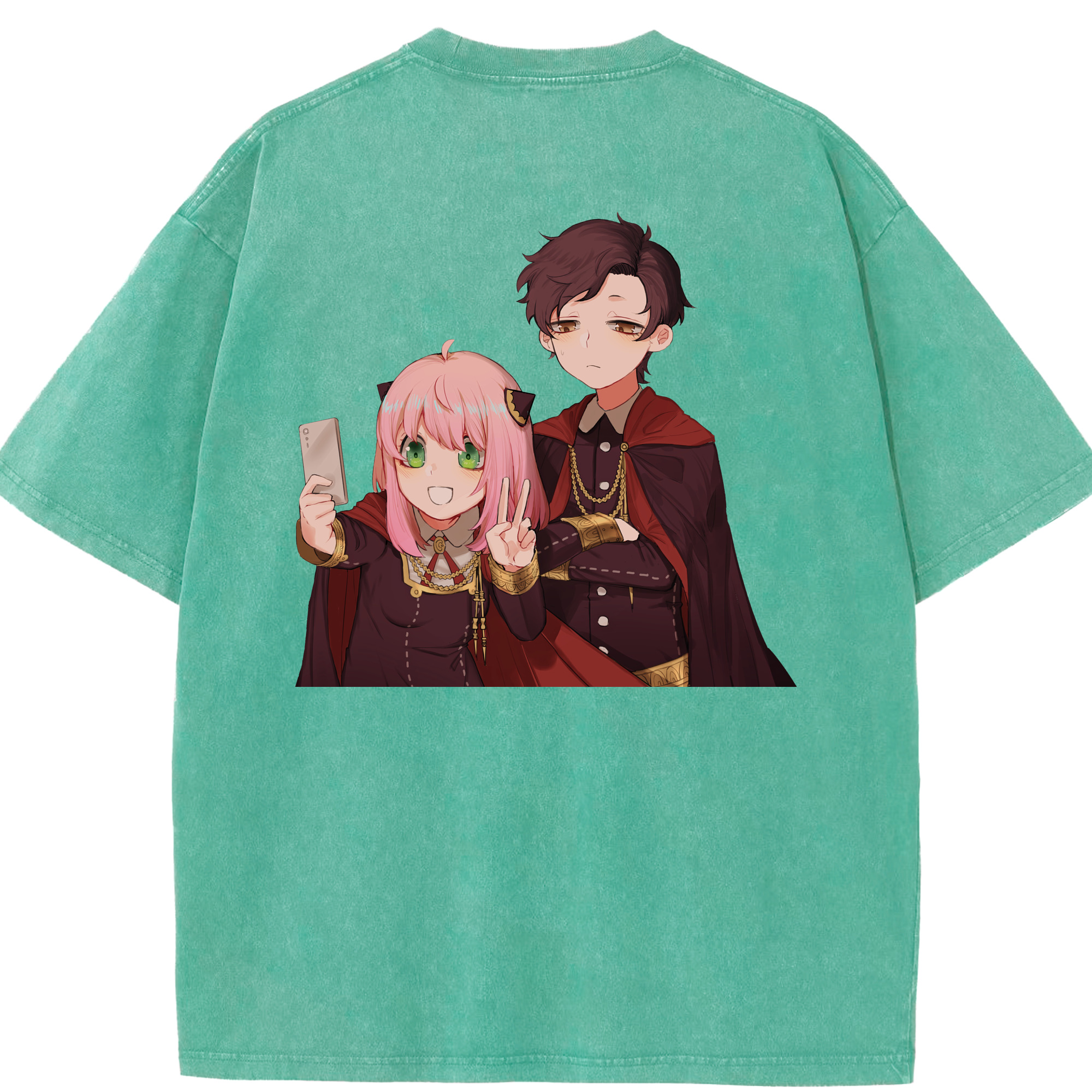 （画像用） SPY×FAMILY间谍家家酒 綿100% ヴィンテージ風 半袖Tシャツ（背面プリント）